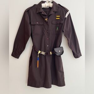 VINTAGE Brownie Uniform Girl Guides of Canada Alfred Sung Badges Pin Belt 70's